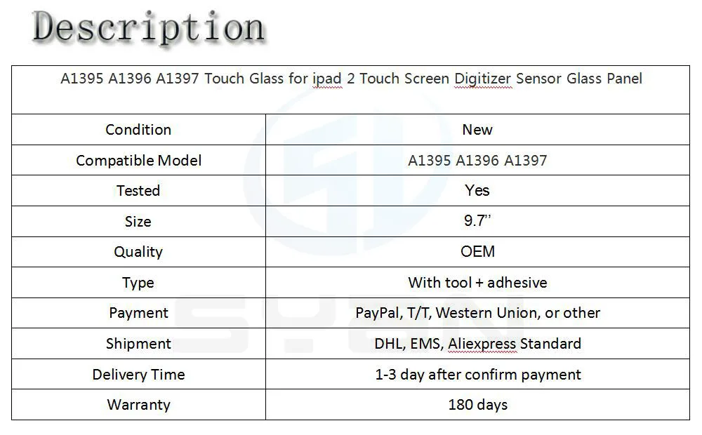 A1395 A1396 A1397 Сенсорное стекло для ipad 2 9,7 ''сенсорный экран дигитайзер сенсор стеклянная панель Digitzer