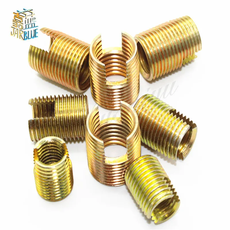 

10pcs ID (M12x1.25)x OD(M14x1.25)xL22mm Self Tapping Screw Bushing/Carbon Steel 302 slotted type Wire Thread Repair Insert
