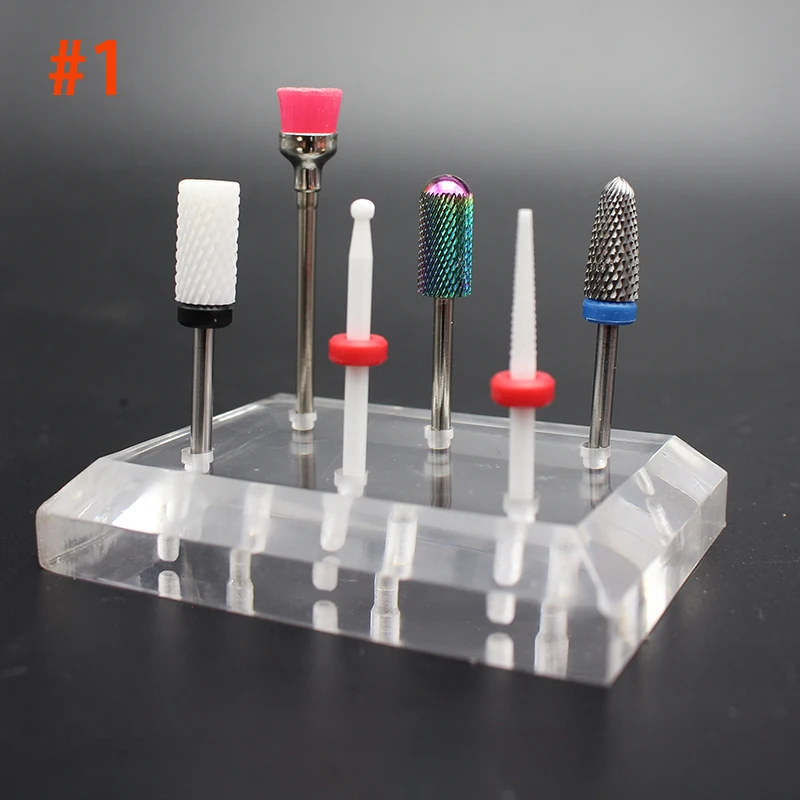 6 шт. керамические металлические сверла для ногтей Аксессуары маникюра роторный