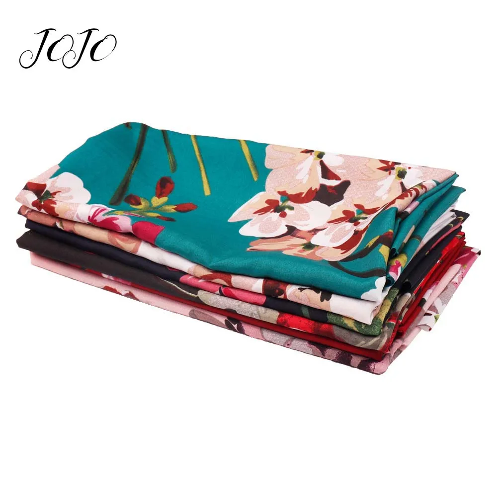

JOJO BOWS 150*50cm Cloth Fabric Flower Printed Sheet For Clothing DIY Hair Accessory Home Textile Decor Handmade Clothes Crafts