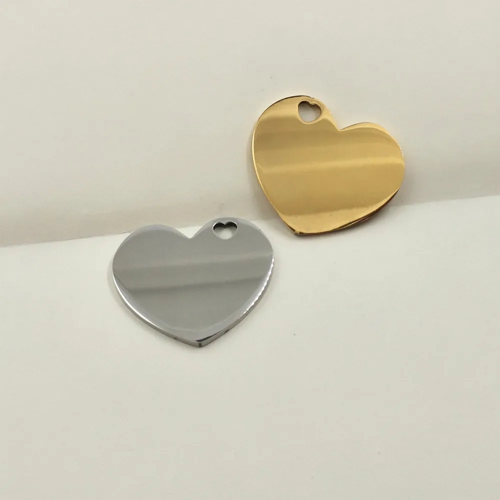 

20pcs 22*26mm DIY Smooth love peach heart blank pendant for necklace can be customize logo or mark charm