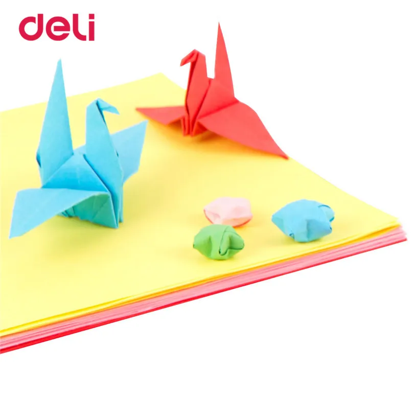 Deli 10 шт. бумага 5 цветов 25x18 см 80 г сложенная для рукоделия скрапбукинга оригами