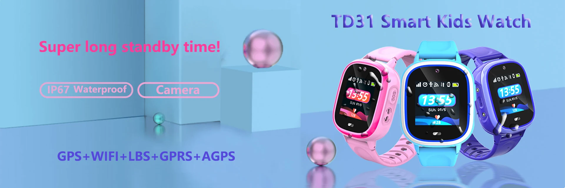 Смарт-часы детские gps wifi IP67 Водонепроницаемый для детей трекер умный gps Дети SOS мониторинг позиционирования часы 500 мАч батарея