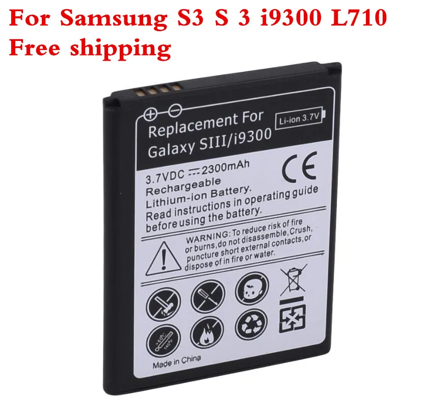 10 шт./лот 2300 мАч батарея для мобильного телефона Samsung Galaxy S3 i9300 L710 i747 i535