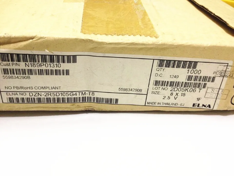 2019 Hot Sale Bolsa Electrolytic Capacitor 20pcs Farad 1f 2.5v 8*15mm Original Elna Super Dynacap Dzn 1 Million Uf Free Shipping |
