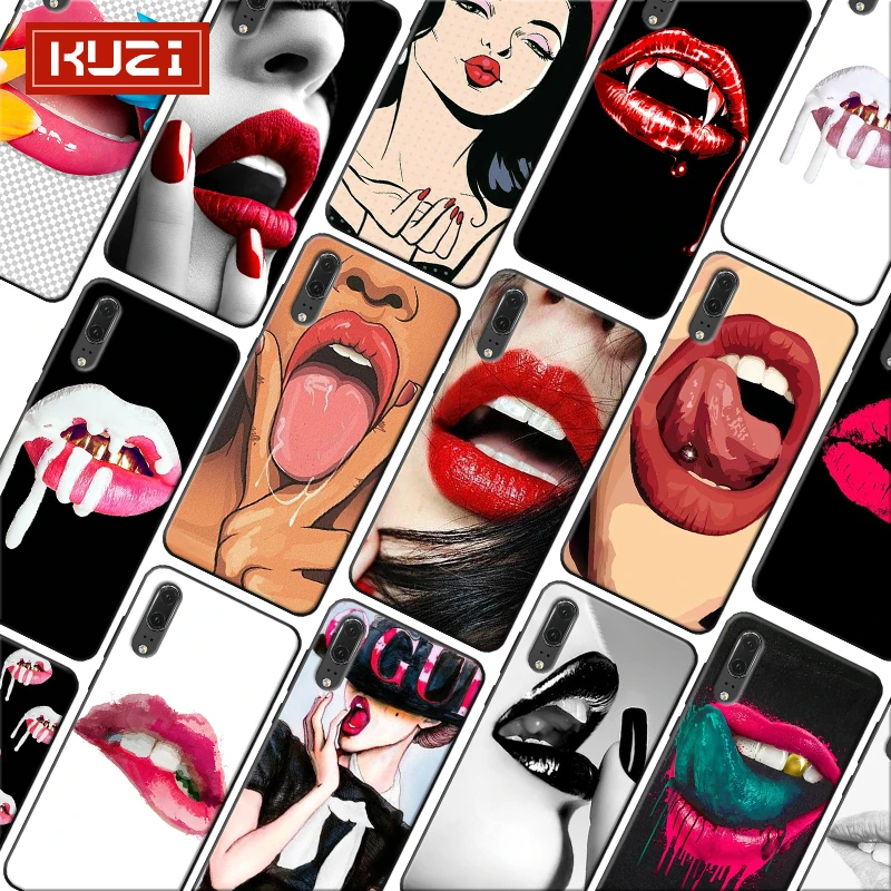 Мягкий силиконовый чехол для телефона huawei mate 30 pro p20 p30 20 lite lady Red lips Woman hot
