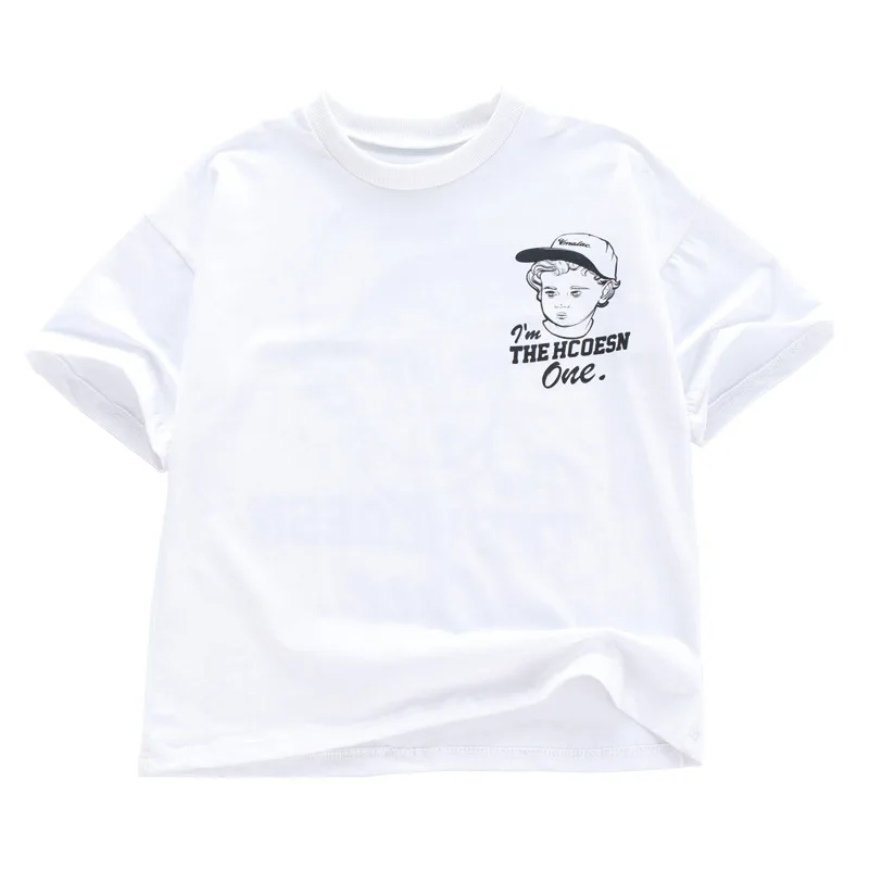 white t shirt Крутая детская одежда в стиле хип-хоп свободная футболка для бега топы с рисунками, повседневные штаны для девочек и мальчиков, танцевальный костюм Одежда для бальных танцев - Цвет: white t shirt