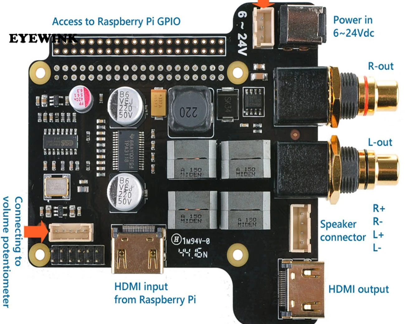 X6000K 7 1 канальный DIY наборы для Raspberry Pi 3 Model B/2B/B + | Электронные компоненты и