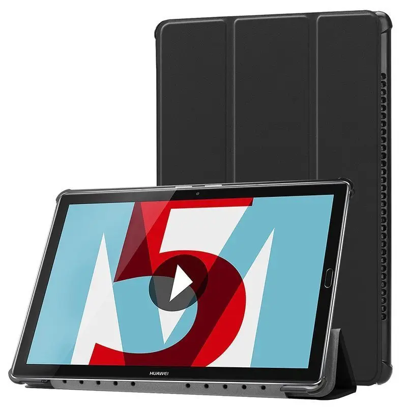 Умный чехол для huawei mediapad T5 AGS2-W09/L09/L03/W19 10," Подставка для планшета чехол для huawei mediapad T5 10 Funda+ ручка - Цвет: Black