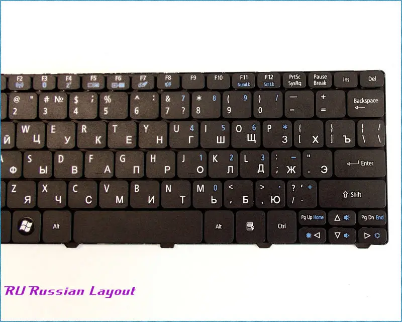 Новая русская клавиатура для ноутбука Acer Aspire One PK130AU2000 PK130AE3000 PK130AE1000 V111102AS1