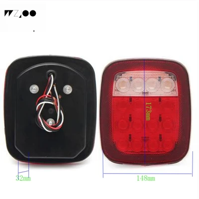 16led red WZJOO универсальный грузовик прицеп 39 led/16led тормозной задний светильник для Jeep Wrangler TJ CJ YJ JK трейлеры грузовики SUVs RVs караван лодки - Цвет: 16led red