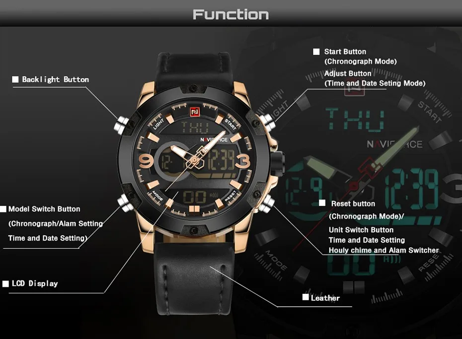 NAVIFORCE роскошные Цифровые кварцевые наручные часы мужские водонепроницаемые S Shock Военные спортивные часы мужские часы Relogio Masculino