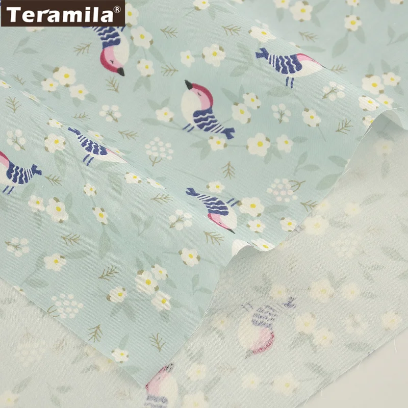 Фототкань светильник зеленая с принтом птиц дизайн саржевого полотна домашний