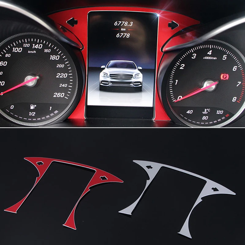 

Chrome For Mercedes Benz C Class GLC C200 GLC260 Dashboard Computer Cover Interior Moulding Trim Car Styling Accessories