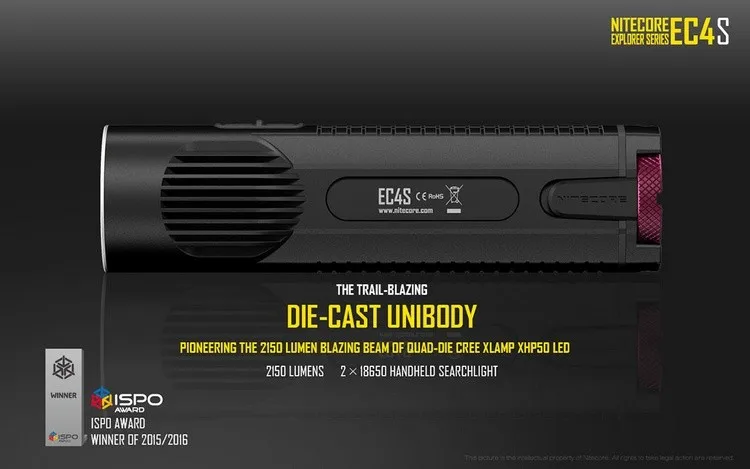 NITECORE EC4S фонарик CREE XHP50 светодиодный портативный фонарик Макс 2150 люмен расстояние луча 280 м Открытый тактический фонарь