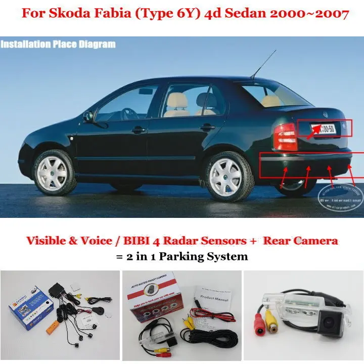 

Автомобильный датчик заднего вида, камера заднего вида для Skoda Fabia (тип 6Y) 4d Sedan 2000 ~ 2005 2006 2007, автосигнализация, парковочный датчик, система s