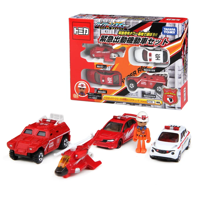 Такара Tomy Tomica 1/64 аварийно спасательные грузовики вертолет 4 шт. Комплект Металл
