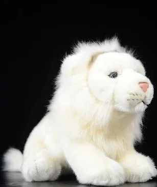 

Free shipping Lovely White African lion Doll Simulation Animal Plush Toys 26 cm