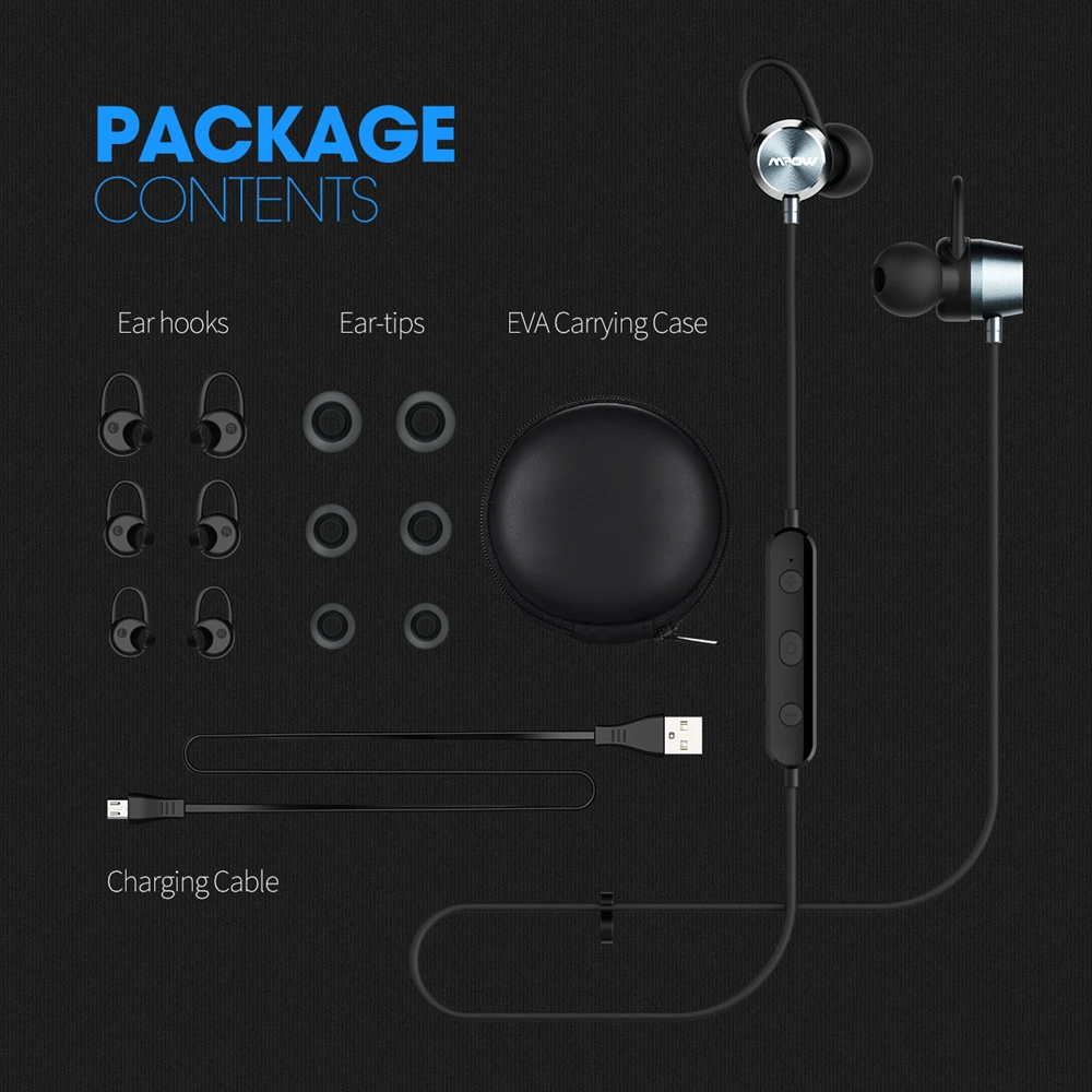 MPOW судейские магнитные Bluetooth наушники водонепроницаемые беспроводные стерео