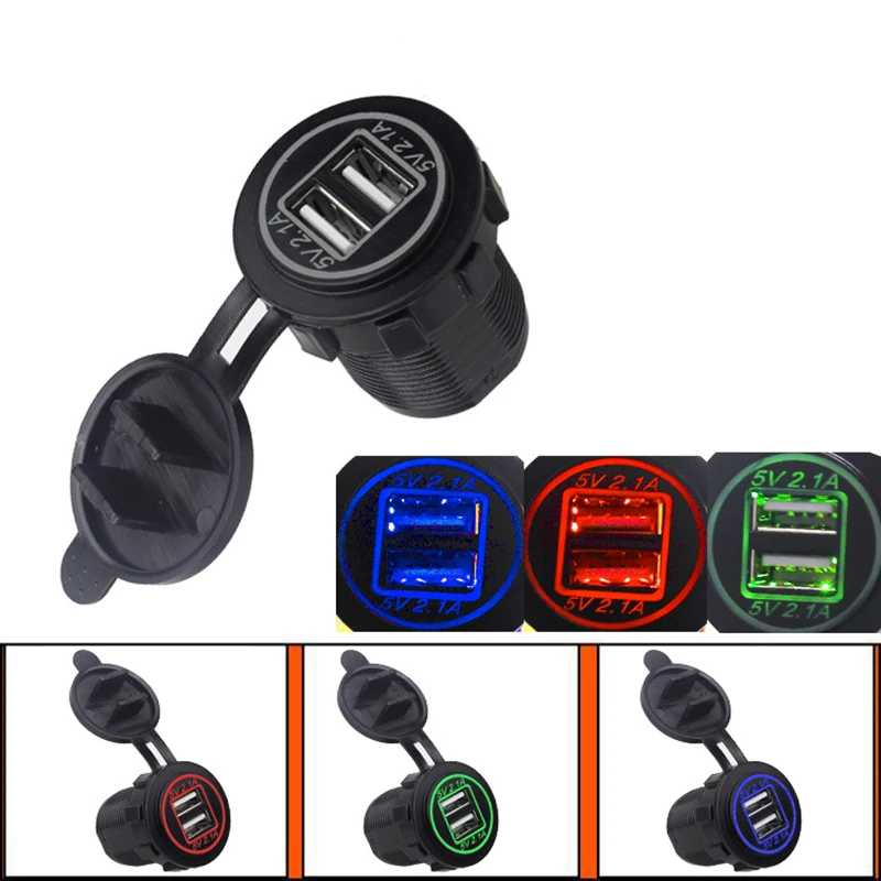 Зарядное устройство для прикуривателя с двумя USB портами 12 24 В 4 2 А|Кабели