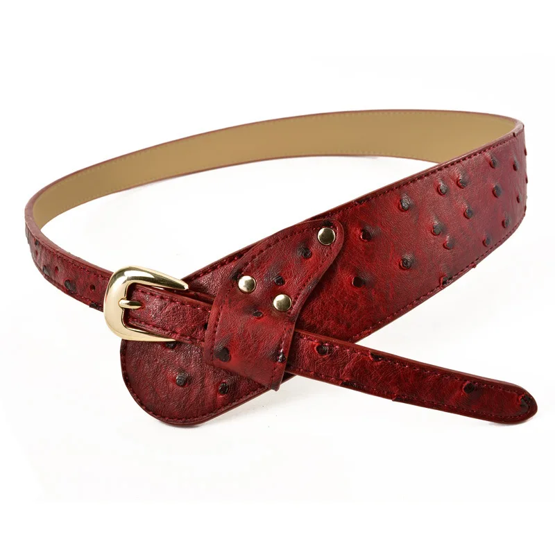 women  handmade carteira billetera portafoglio Ostrich leather  pattern BELT