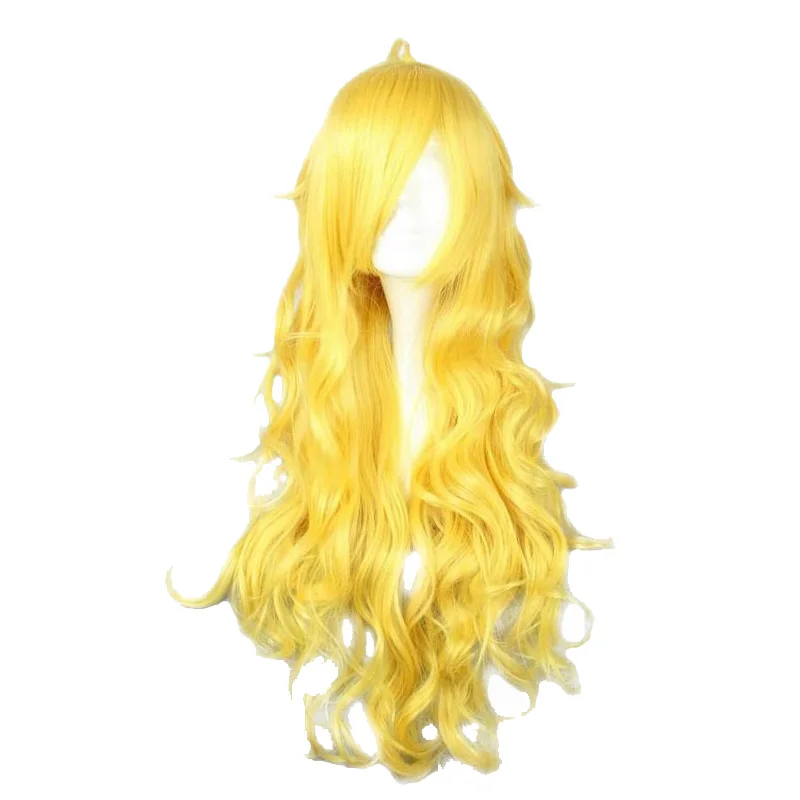 MCOSER RWBY Yang Xiao длинный желтый кудрявый волнистый синтетический парик для косплея
