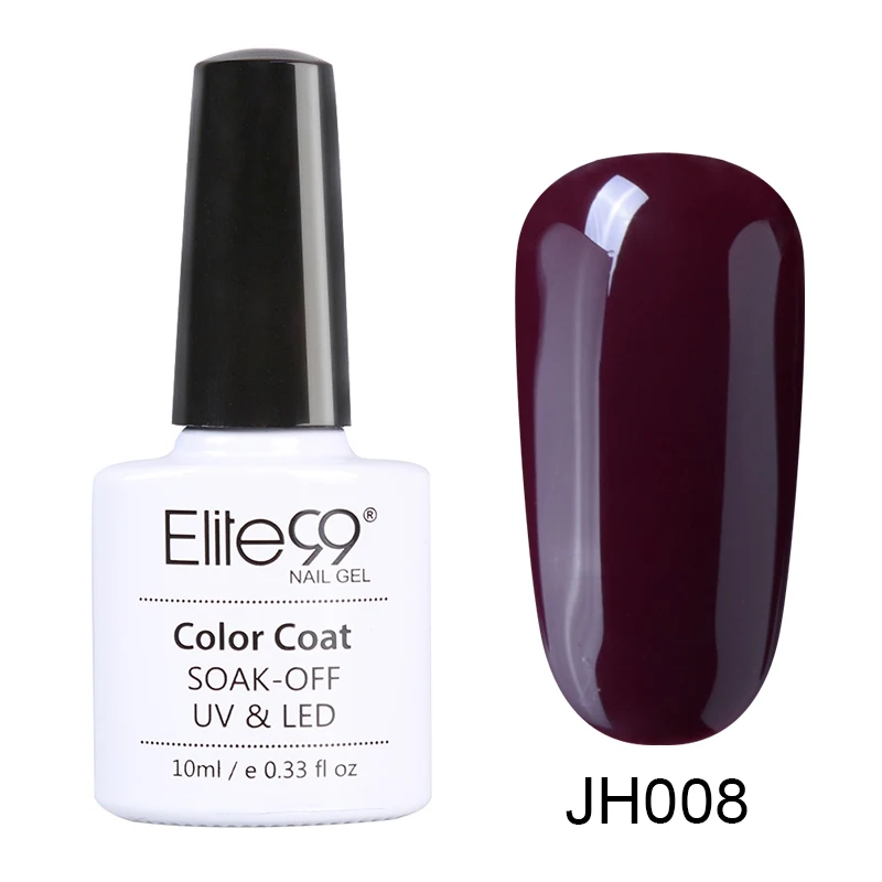 JH008 Elite99, серия винно-красного цвета, 10 мл, Гель-лак для ногтей, цветной лак, Полупостоянный Гель-лак для ногтей, замачиваемый, УФ светодиодный, Гель-лак - Цвет: JH008
