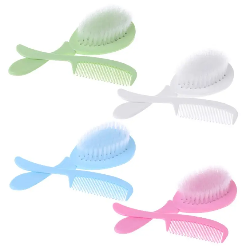 

1 Set Baby Comb Brush Nursing Supplies Bathing Washing Hair Soft Bristle Round Tip Safe Head Massage Grooming JAN-30
