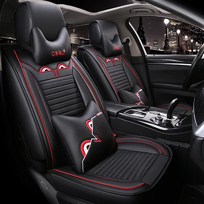 Black red pillow WLMWL универсальный кожаный чехол для сиденья автомобиля для Skoda octavia fabia rapid superb kodiaq все модели yeti аксессуары для стайлинга автомобилей - Название цвета: Black red pillow