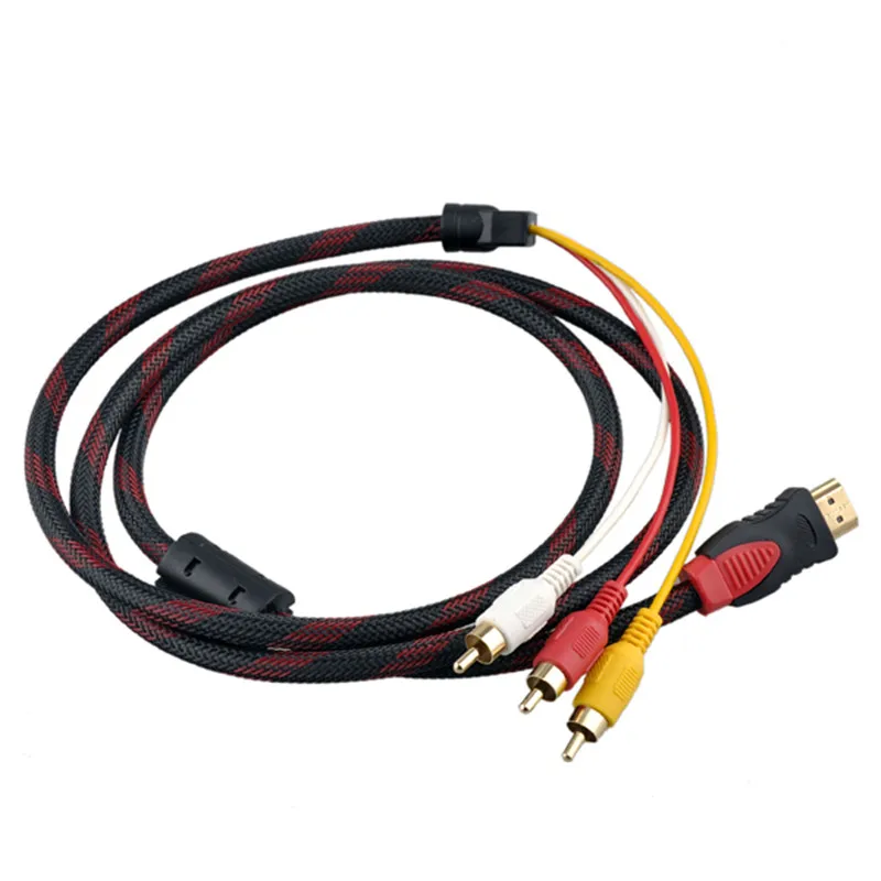 JRGK проектор компьютерный кабель 1 5 м HDMI к 3RCA штекер 19/m/p RCA для HD TV LCD ноутбука