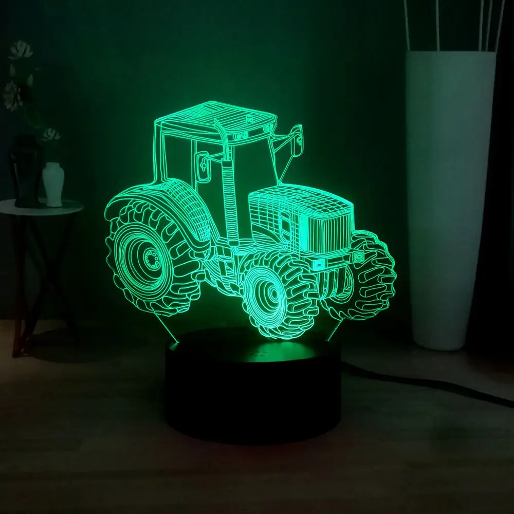 Мультфильм автомобиль 3D Визуальный ночник RGB многоцветный USB переключатель дистанционного светодиодный настольная лампа бутылка для освежителя воздуха детский подарок на день рождения Рождество