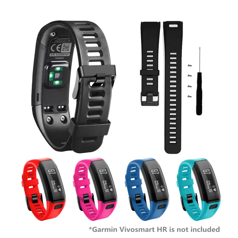 Ремешок на запястье для часы Garmin vivosmart HR/HR+ ремешок для часов с инструментами винт спортивные силиконовые часы ремешок Браслет