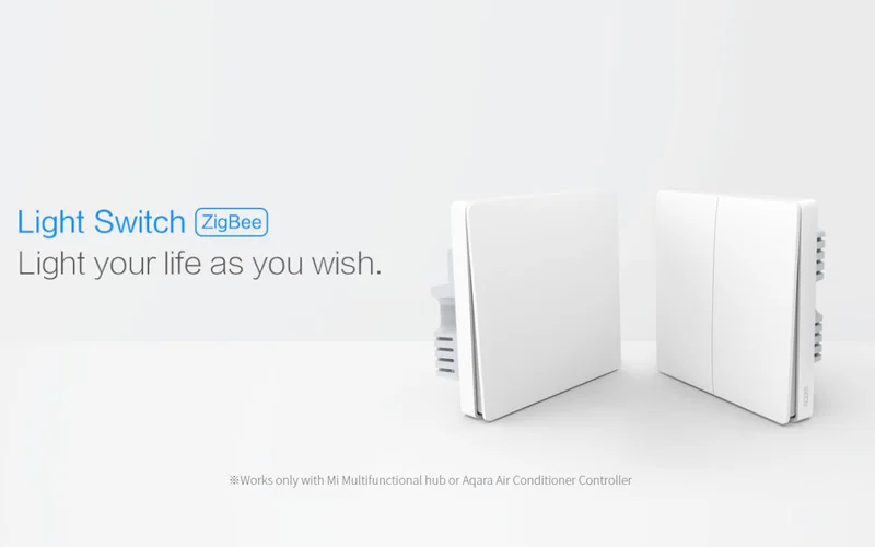 Умный домашний светильник Xiaomi Aqara, Беспроводной Выключатель ZiGBee, настенный выключатель через приложение для смартфона, пульт дистанционного управления