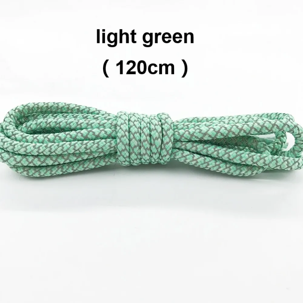 light green 120 см/47,24 дюймов 3м Reflective Runner круглые шнурки для ботинок безопасность видимые шнурки - Цвет: light green