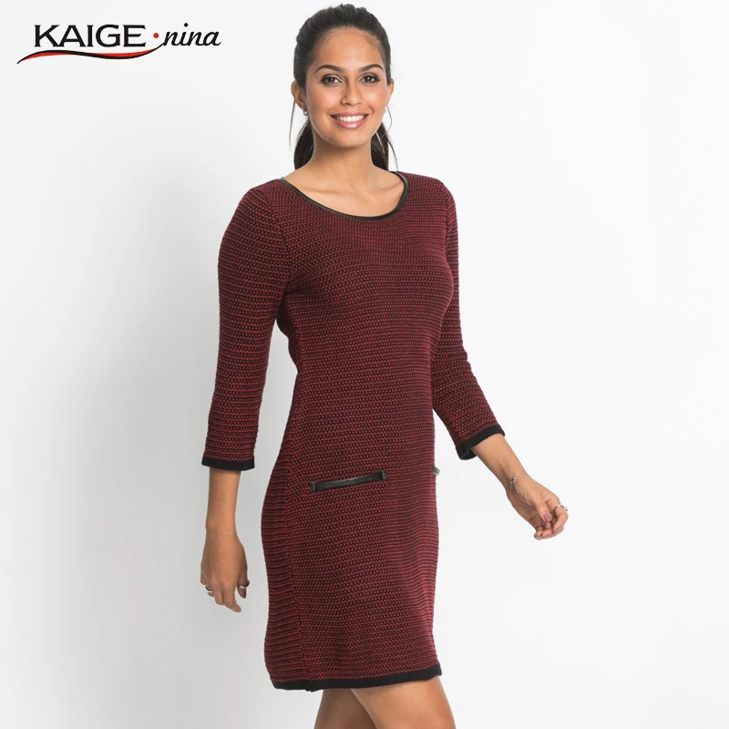 Kaige. Nina, женское платье,, осенние платья, одноцветные, рукав три четверти, женская одежда, офисные женские платья, 18026