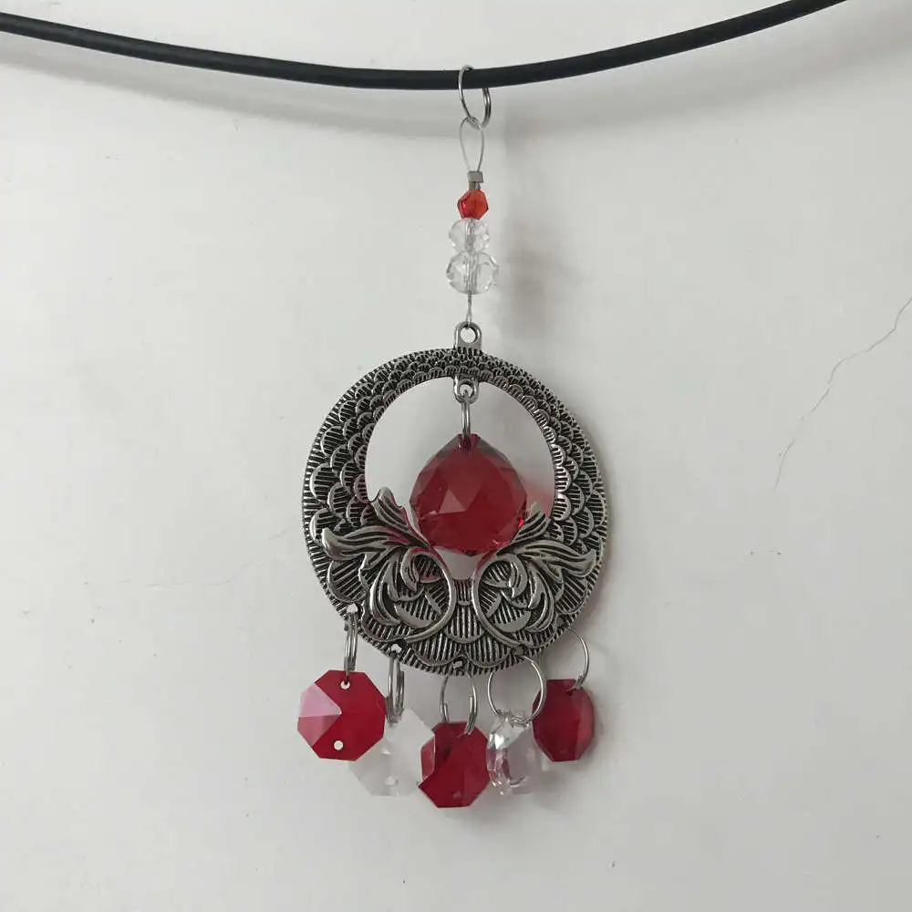 1 шт. хрустальный шар Suncatcher Chakra люстра кулон Декор Радуга производитель Висячие призматические орнаменты подарки - Цвет: red