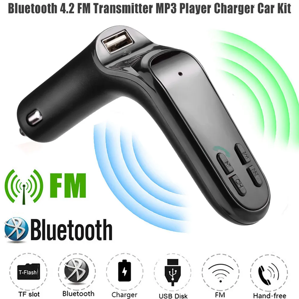 Новый Aux модулятор FM Bluetooth автомобильный комплект громкой связи 3 жк MP3 плеер с