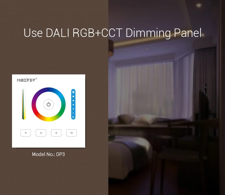 DL5 DP1 DP2 DP3 DALI RGB+CCT brightness color temperature dimming panel DALI Bus Power Supply 5 IN 1 LED Strip Controller