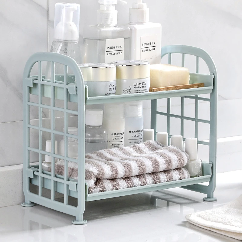 4 цвета на выбор двойной пластиковый стеллаж для хранения настольная отделочная