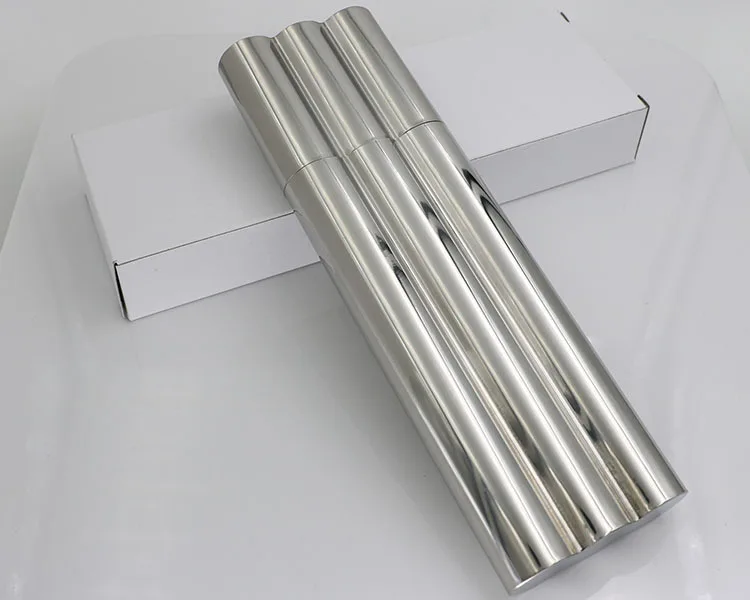 10 шт./лот зеркальная полированная с двумя трубками для сигар 2 унции класс 304