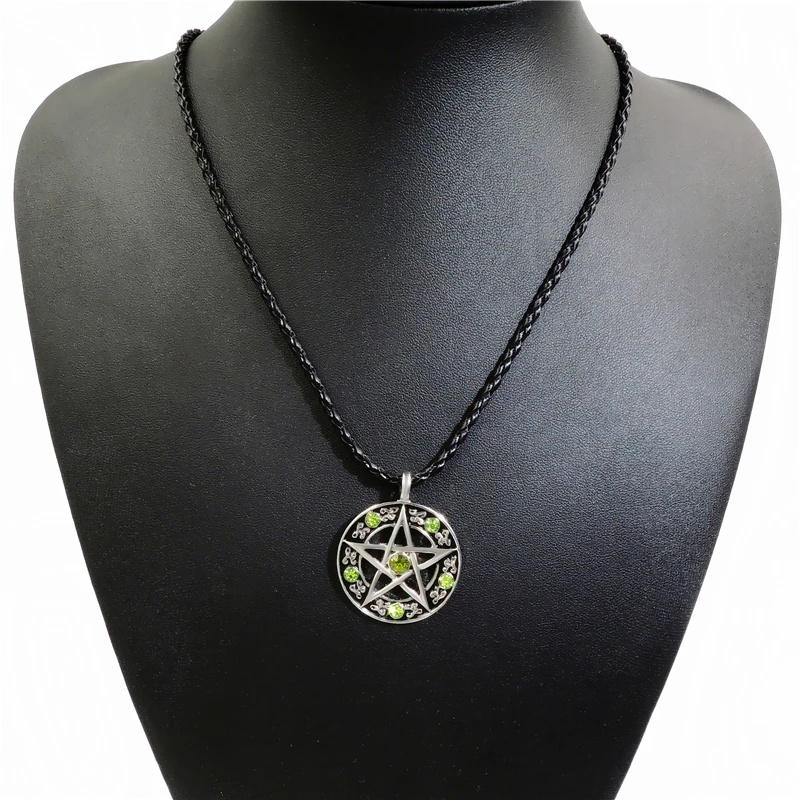 Ожерелье с зелеными фианитами для мужчин и женщин ювелирное изделие кулоном в