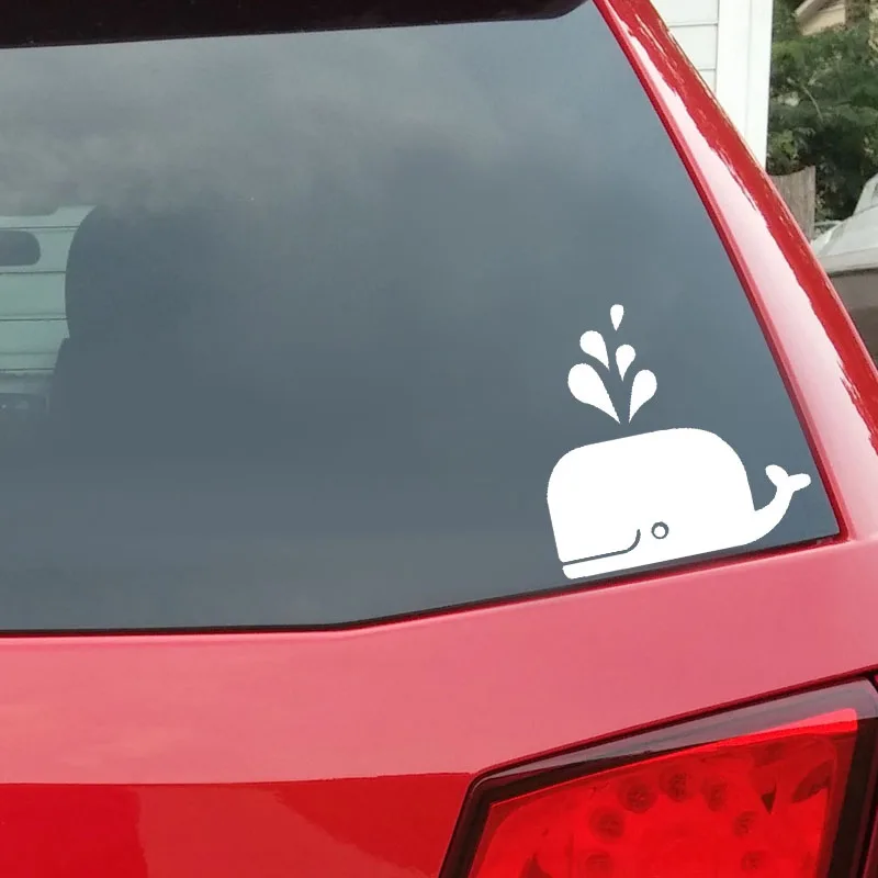 Картинка Cute WHALE для автомобиля из винила высокого качества 13 см х 13 см, наклейка Черный серебряный аксессуар C11-0433.