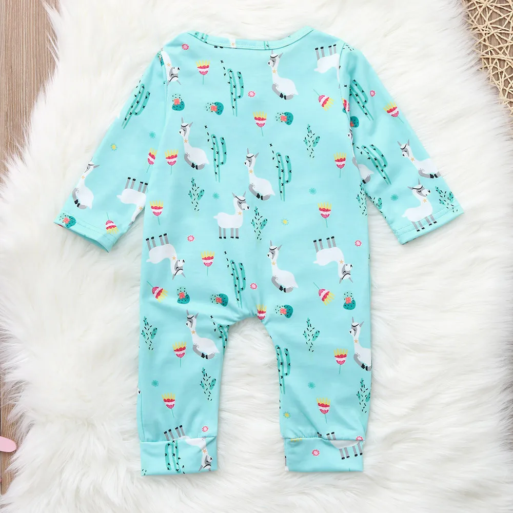 Infant Baby Girls Boys Long Sleeve Alpaca Print baby boy clothes summer Romper Jumpsuit Clothes Outfits JAN14 | Детская одежда и