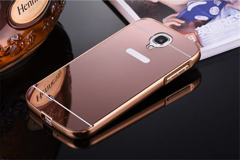 Rose Golden Чехол для samsung S4, роскошный зеркальный алюминий, задняя крышка, чехол для samsung Galaxy S4 SIV i9500, металлическая рамка, чехлы для телефонов - Цвет: Rose Golden