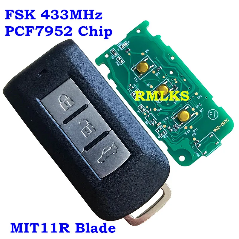3btn смарт ключ с дистанционным управлением без ключа 433 МГц для Mitsubishi ASX Lancer Outlander