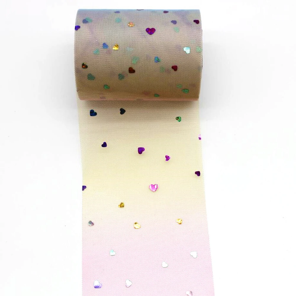 10 ярдов/объем 3 ྇ мм радужные блестящие фотообои/луна сердце Тюль рулоны Сделай