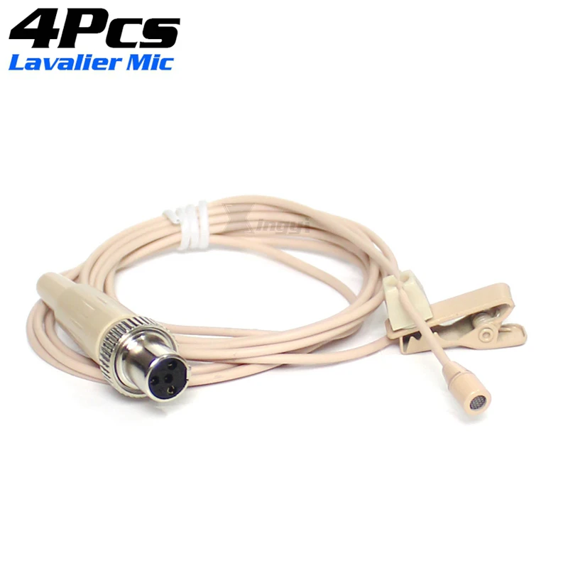 

4pcs Tie Clip on Lapel Microphone XLR 4 Pin TA4F Collar Mic For MIPRO Wireless Lavalier System ACT 70T 68T 118 828 60T 50T 818