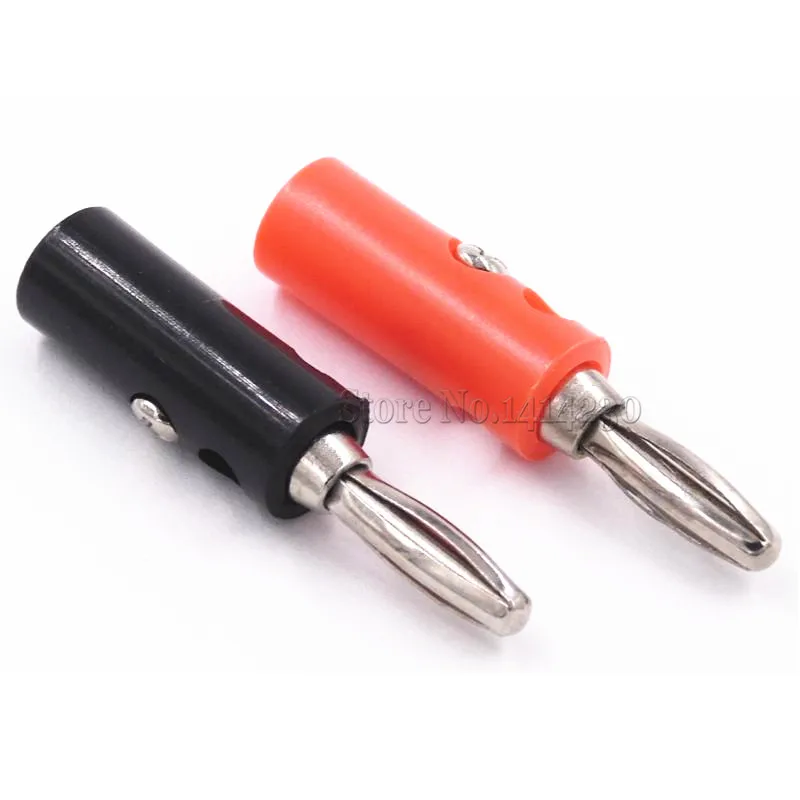 

10PCS/LOT New 4mm Banana Plug Connector Jack Screw-type Banana Head Black and Red Color