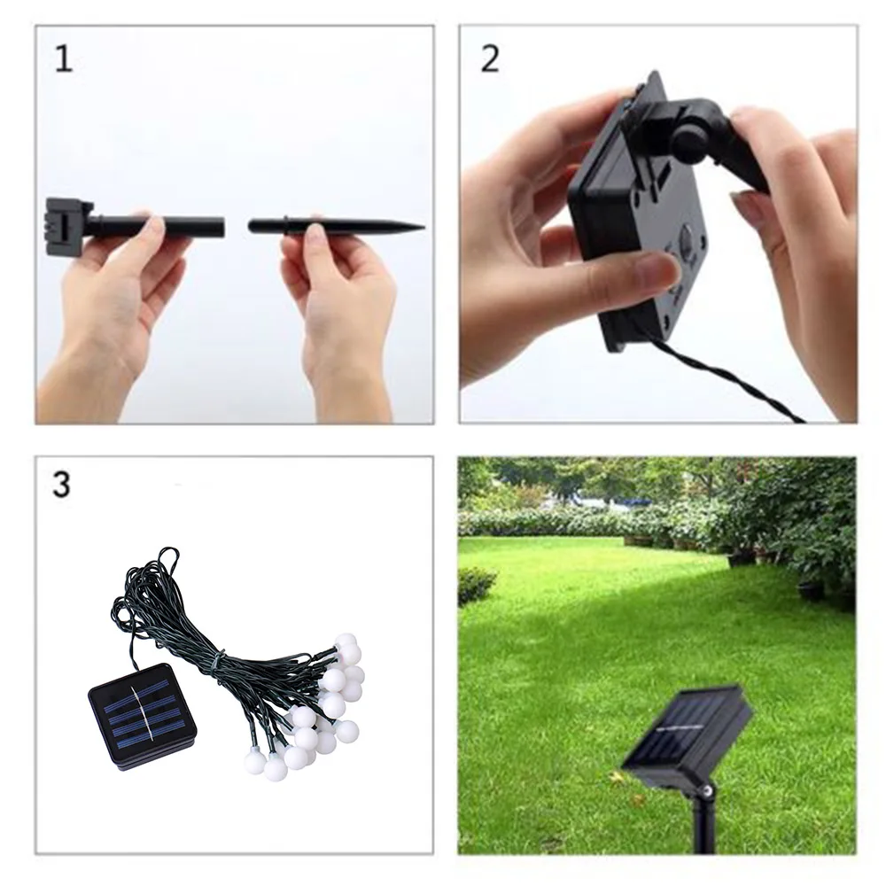 

solar LED String Light Christmas light Garland 50LED Fairy Ball Lights With Battery Outdoor Garden Party Tree Wedding Decor