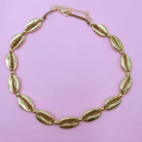 Gold brown cord Новое поступление крючок из цинкового сплава Шарм Колье чокер с бусинами простой ручной работы богемные ювелирные изделия для женщин - Окраска металла: Gold brown cord